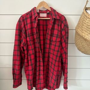 Men’s - Filson Plaid Red Cotton Flannel XL